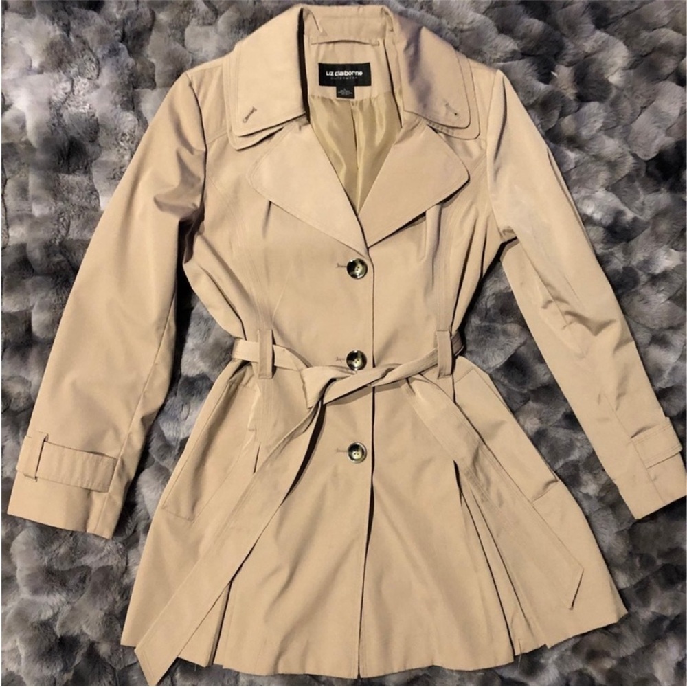 LIZ Claiborne Belted Trench Coat